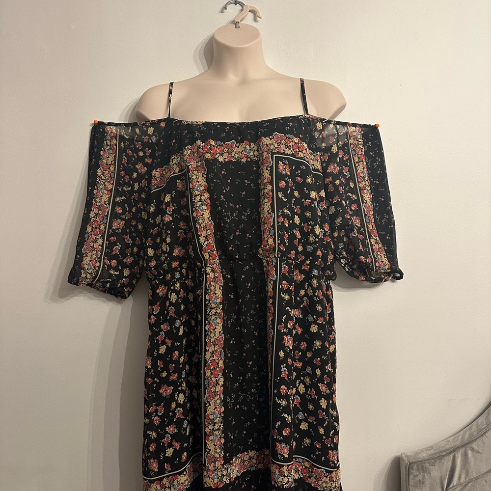 Maurices Black Floral Mini Dress - Picture 1 of 4
